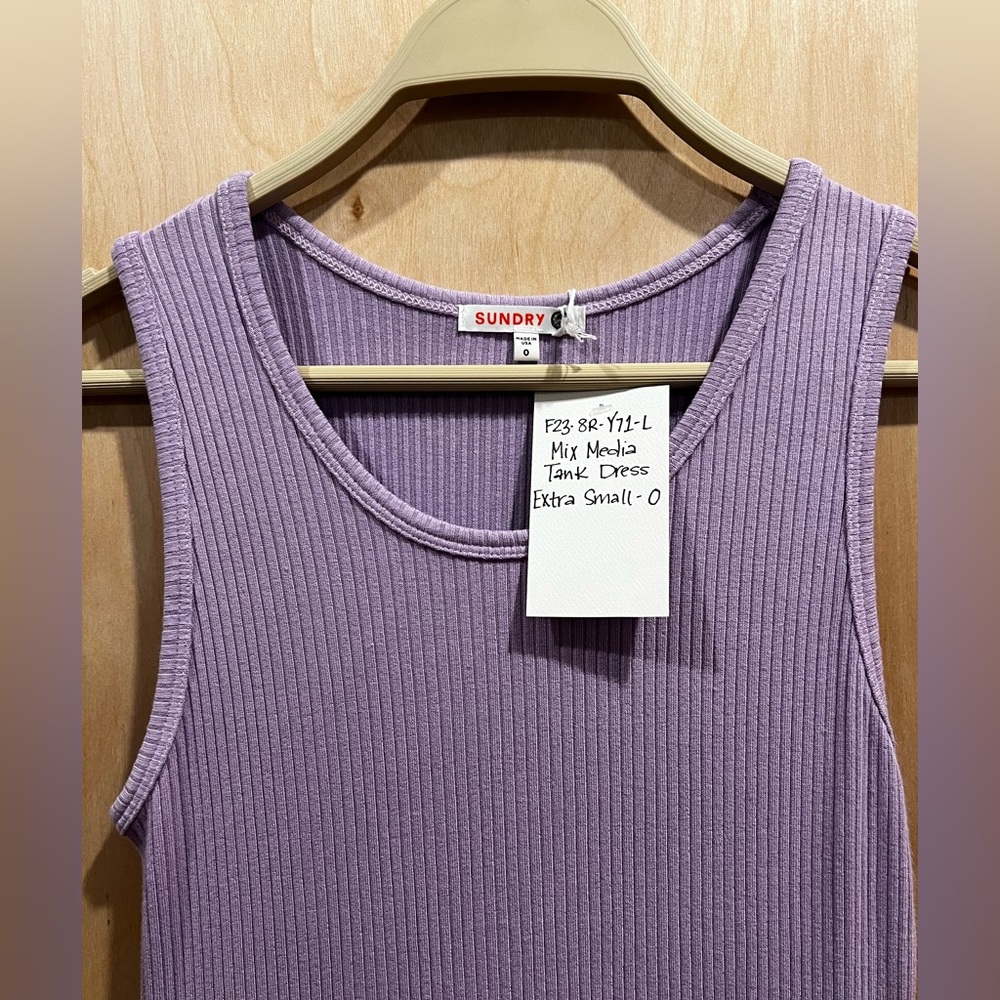 Sundry Lavender Ribbed Tank Dress - Picture 2 of 4